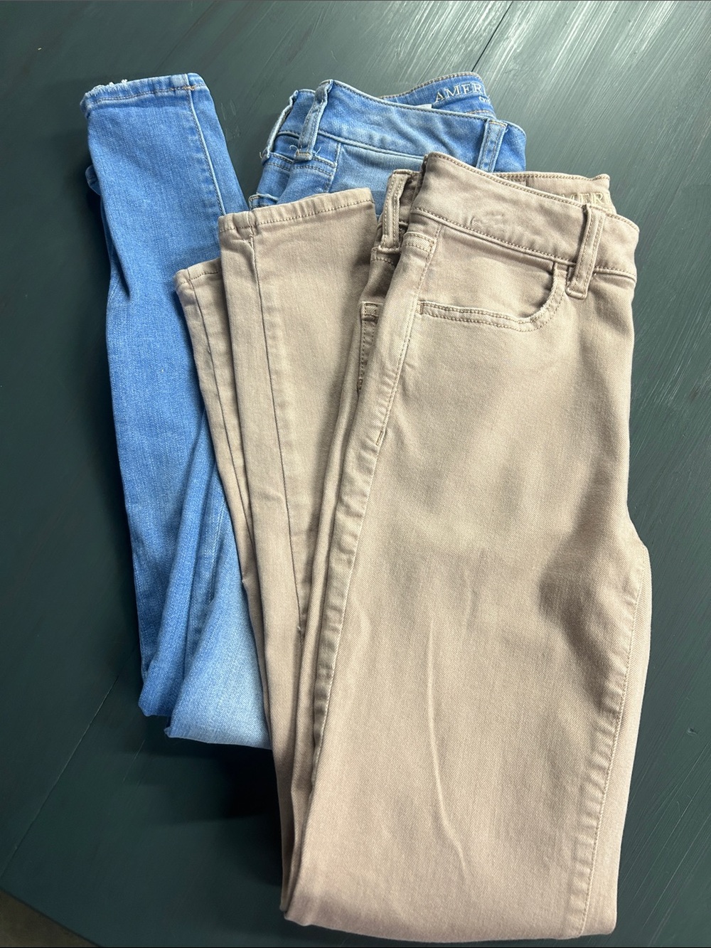 American Eagle Outfitters Skinny Jeans in Light Blue and Light Pink